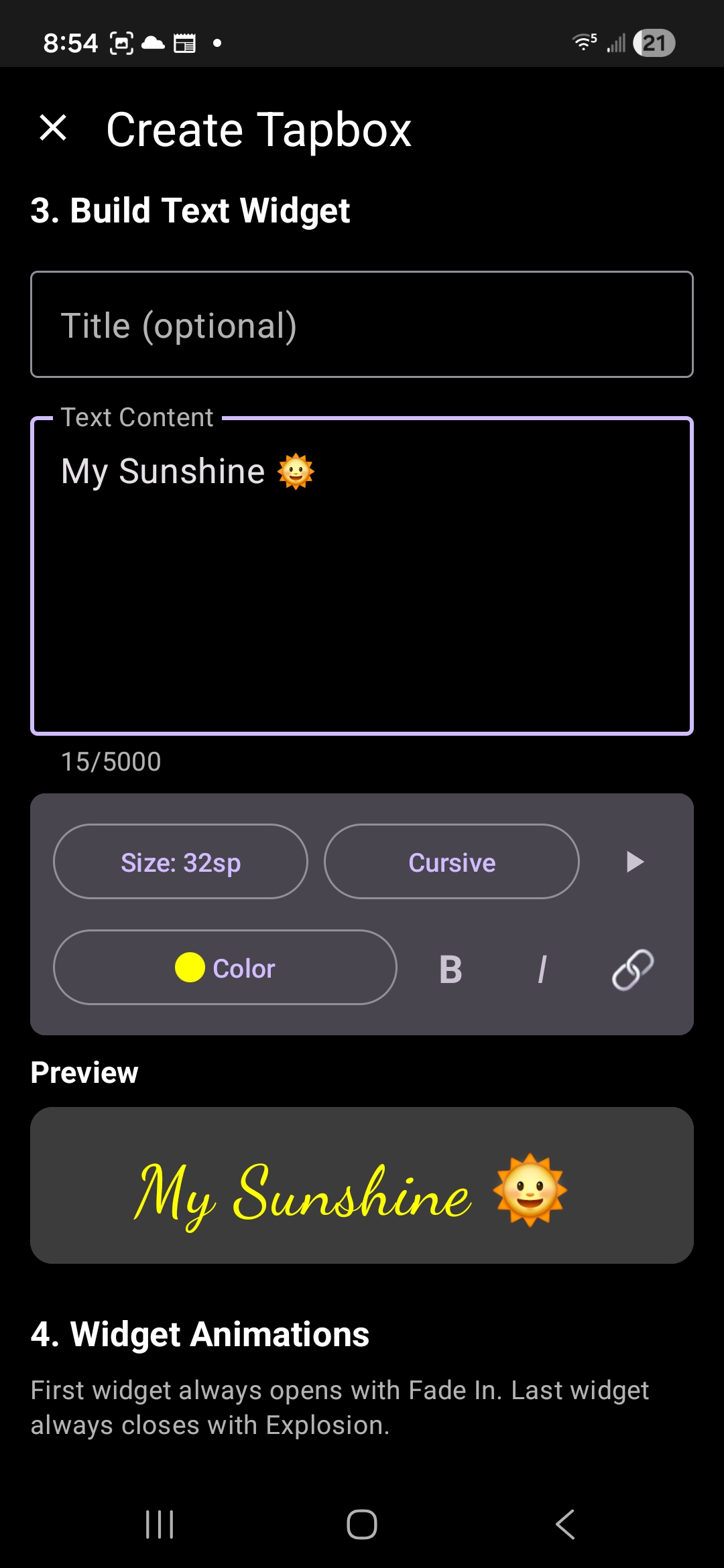 Widget Customization
